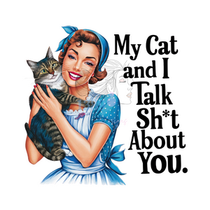 16oz MY CAT AND I TALK SH*T ABOUT YOU Frosted Libbey Can Glass with Bamboo Lid