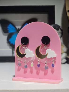 Mini MOON, CLOUD & RAINDROP Dangle Earrings