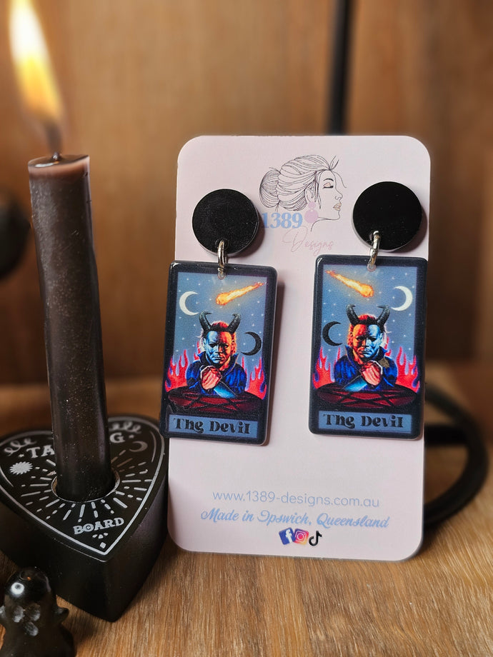 THE DEVIL (MICHAEL MYERS) TAROT Dangle Earrings