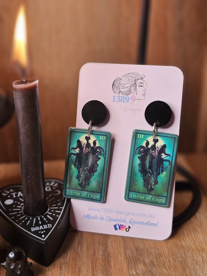 THREE OF CUPS (SANDERSON SISTERS) TAROT Dangle Earrings