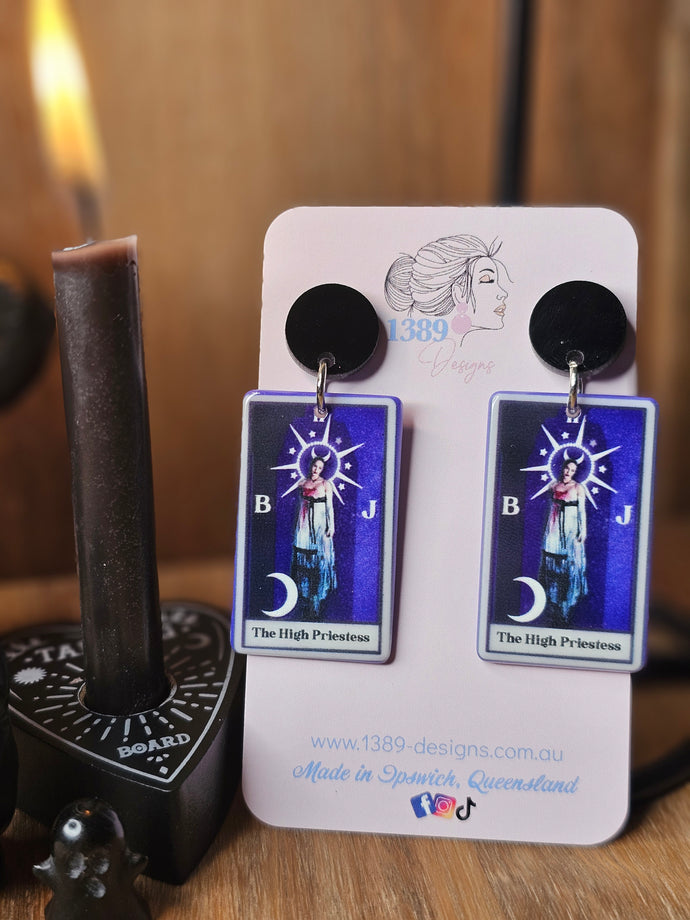 THE HIGH PRIESTESS (LYDIA) TAROT Dangle Earrings