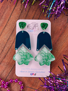 RITZY GREEN CHRISTMAS Dangle Earrings
