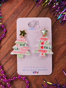 CHRISTMAS THEMED TREE Dangle Earrings