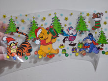 Load image into Gallery viewer, MADE TO ORDER 16oz UV DTF WINNIE THE POOH CHRISTMAS Can Glass