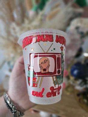 16oz HOME ALONE & CHILL Rainbow Glitter Stadium Cup