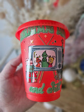Load image into Gallery viewer, 16oz GRINCH &amp; CHILL Red Glitter Stadium Cup