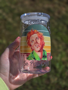 16oz UV DTF DROP DEAD FRED - WE'RE GROWN UPS NOW Plastic Libbey Can "Glass" with Acrylic Lid