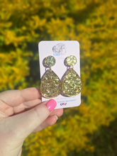 Load image into Gallery viewer, GOLD CHUNKY GLITTER Teardrop Dangle Earrings