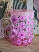 Load image into Gallery viewer, 16oz TIRED AS A MOTHER Light Pink Ombre Handled Can Glass with Plastic Lid