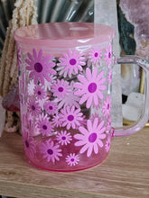 Load image into Gallery viewer, 16oz TIRED AS A MOTHER Light Pink Ombre Handled Can Glass with Plastic Lid