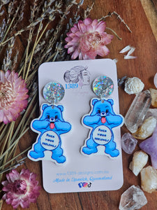 F*CK YOUR FEELINGS Care Bear Dangle Earrings