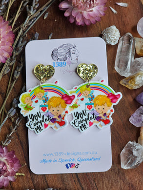 YOU COMPLETE ME (Gold) Dangle Earrings