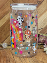 Load image into Gallery viewer, 16oz BLUEY &amp; FRIENDS with RAINBOW Plastic Can &quot;Glass&quot;