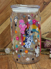 Load image into Gallery viewer, 16oz BLUEY &amp; FRIENDS with RAINBOW Plastic Can &quot;Glass&quot;