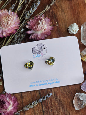 Tiny (1cm) GOLD & SILVER CHUNKY GLITTER Heart Stud Earrings