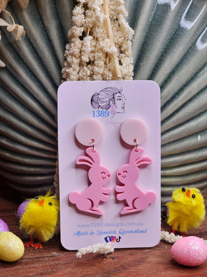 PINK BUNNIES Dangle Earrings