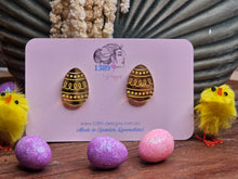 Load image into Gallery viewer, Large Gold Mirror EASTER EGG Stud Earrings