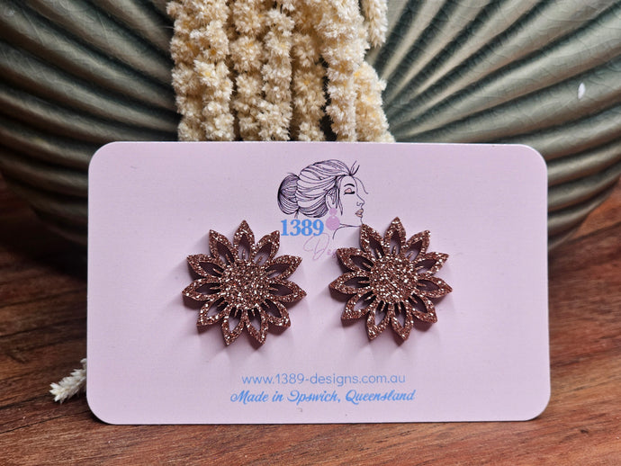 Large SUNFLOWER Stud Earrings