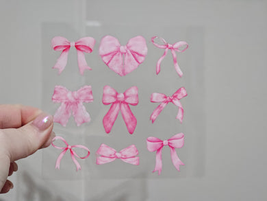 16oz UV DTF 9 Bows (chose your own Glass)