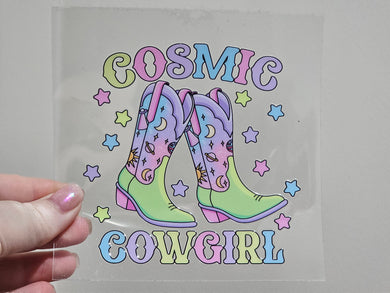 16oz UV DTF Cosmic Cowgirl (chose your own Glass)