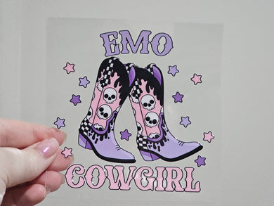16oz UV DTF Emo Cowgirl (chose your own Glass)