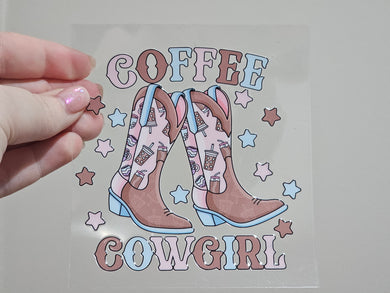 16oz UV DTF Coffee Cowgirl (chose your own Glass)