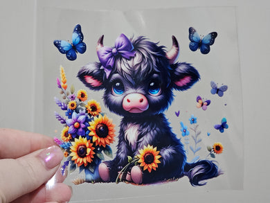 16oz UV DTF Black Cow 3 (chose your own Glass)