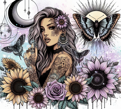 Tattooed Girl with Flowers & Moths 20oz Sublimation Tumbler