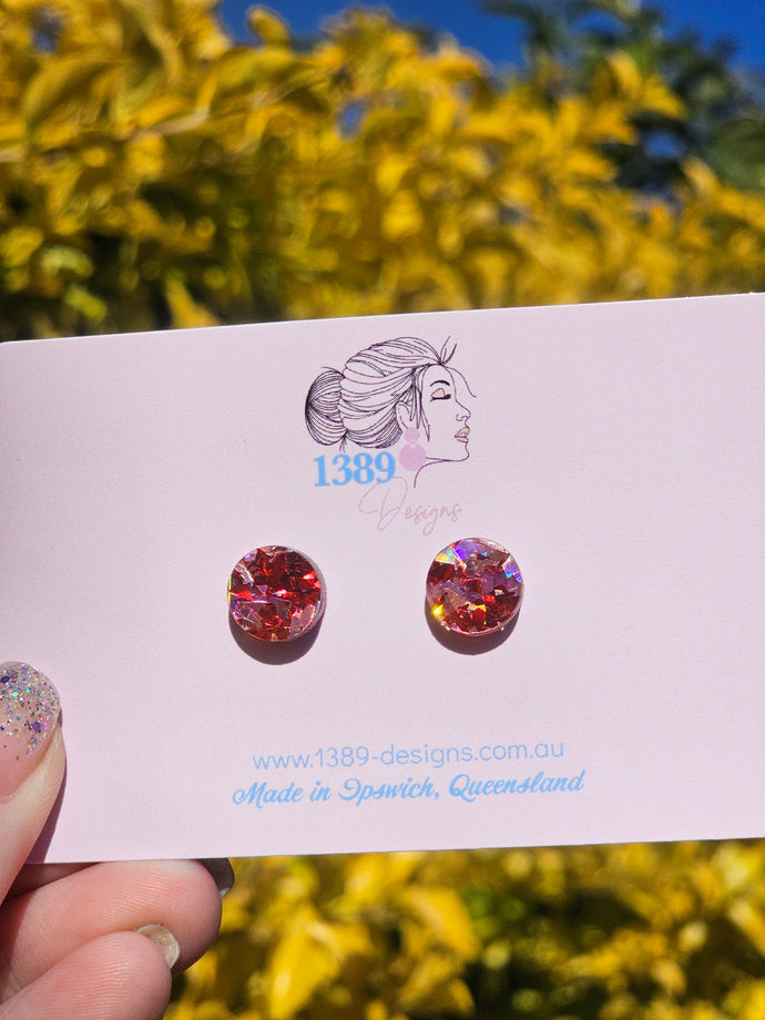 Chunky Love Glitter Stud Earrings (Assorted Sizes)