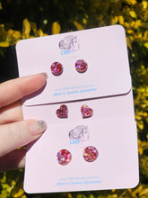 Load image into Gallery viewer, Chunky Love Glitter Stud Earrings (Assorted Sizes)