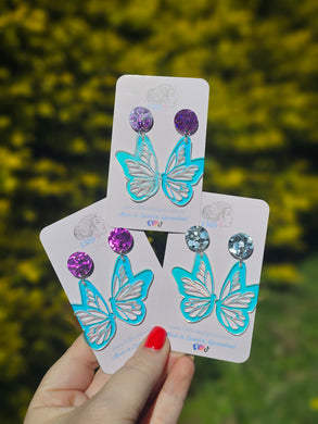 Iridescent Butterfly Dangle Earrings (Assorted)