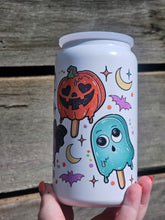 Load image into Gallery viewer, 16oz UV DTF PASTEL HALLOWEEN POPSICLE White Glow in the Dark Insulated Can Tumbler