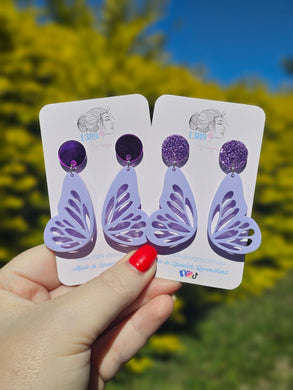Purple Pastel Butterfly Dangle Earrings (Assorted)