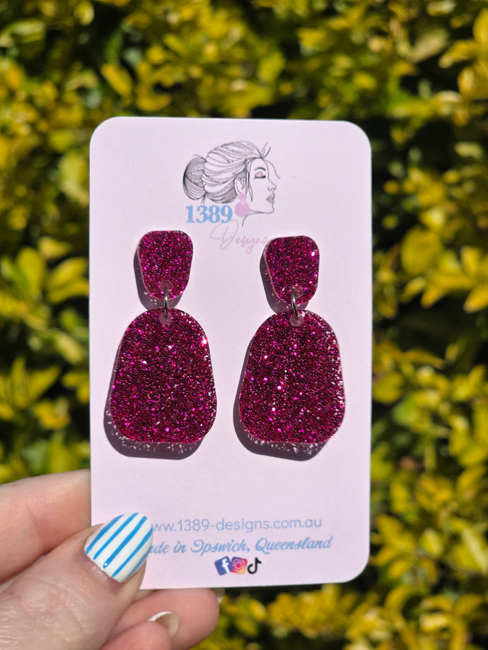 Plain Jane Dangle Earrings (Assorted Glitter Colours)