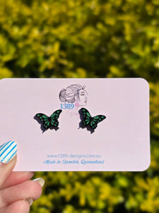 Regular (1.6cm) Butterfly Stud Earrings (Assorted Colours)