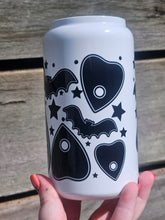 Load image into Gallery viewer, 16oz UV DTF OUIJA White Glow in the Dark Insulated Can Tumbler