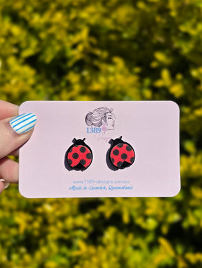 Large (1.8cm) Ladybug Stud Earrings
