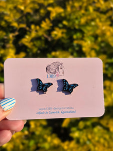 Regular (1.6cm) Butterfly Stud Earrings (Assorted Colours)