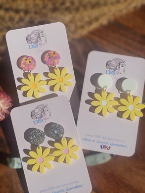 Yellow Daisy Dangle Earrings (Assorted)