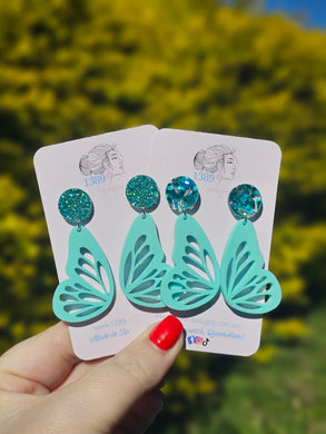 Aqua Pastel Butterfly Dangle Earrings (Assorted)