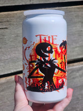 Load image into Gallery viewer, 16oz UV DTF JACK SKELLINGTON White Glow in the Dark Insulated Can Tumbler