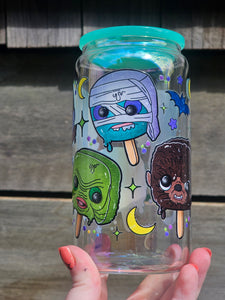 16oz UV DTF The HALLOWEEN OGs POPSICLE Iridescent Can Glass