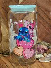 Load image into Gallery viewer, 16oz UV DTF STITCH &amp; ANGEL Clear Can Glass