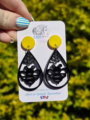 Bee Teardrop Dangle Earrings