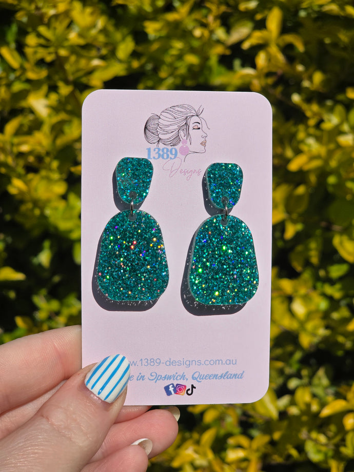 Plain Jane Dangle Earrings (Assorted Glitter Colours)