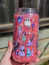 Load image into Gallery viewer, 16oz UV DTF CUTE HALLOWEEN Rhinestone Snowglobe Can &quot;Glass&quot;