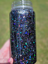 Load image into Gallery viewer, Black Holographic Snowglobe Tumbler