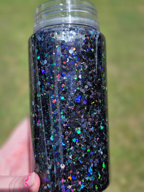 Black Holographic Snowglobe Tumbler