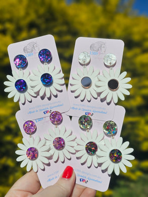 White Flower Dangle Earrings (Assorted)
