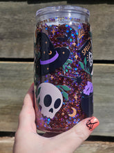 Load image into Gallery viewer, 16oz UV DTF WITCHY SPELLS Rhinestone Snowglobe Can &quot;Glass&quot;